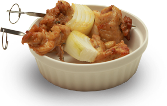 みぼうじんカレー：秘密の串焼きチキン